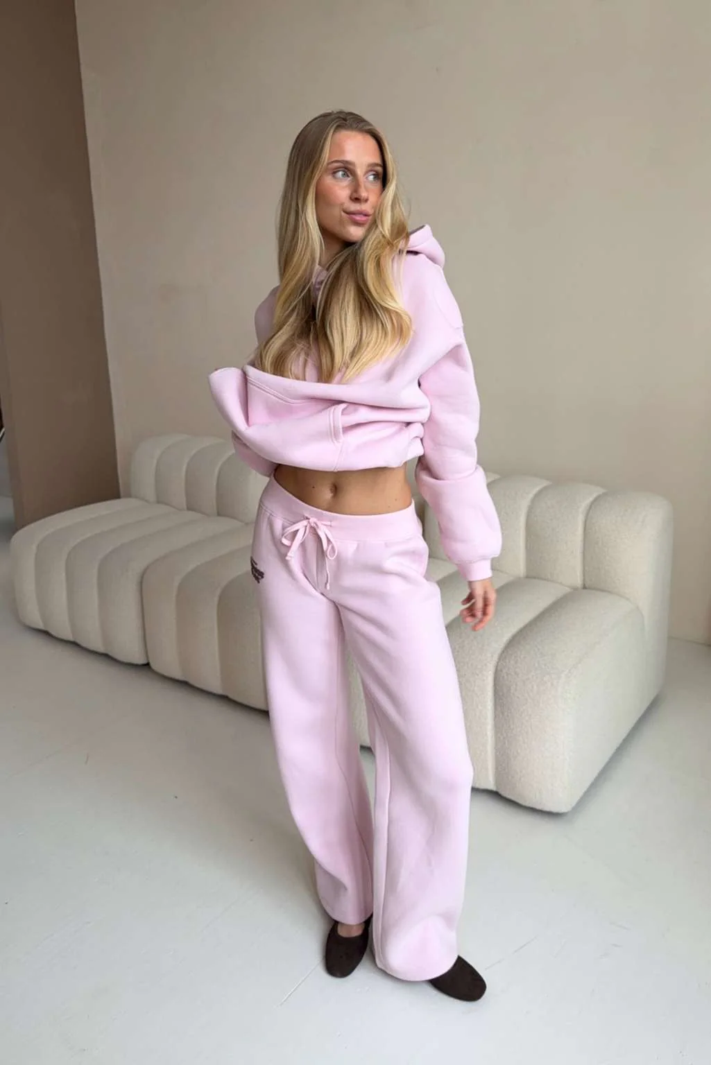 LOUNGE CLUB FLARED LEG JOGGERS - Image 8